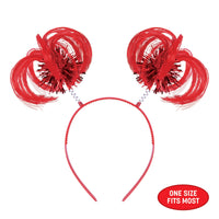 12 Pack Bulk Red Ponytail Boppers Fun Spirit Headband