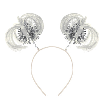 White Ponytail Boppers Headband - Spirit & School Fun