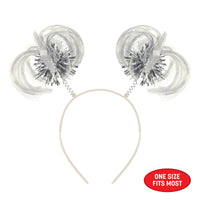 12 Pack Bulk White Ponytail Boppers Headband Spirit & School Fun