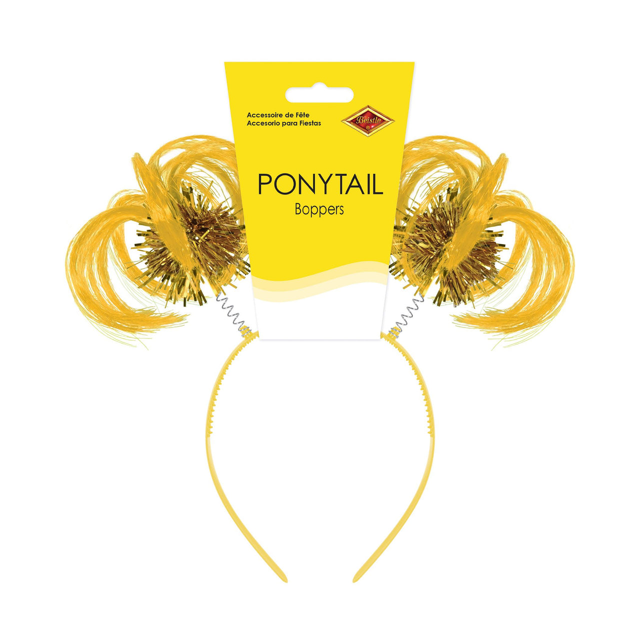 12 Pack Bulk Yellow Ponytail Boppers Headband Spirit & School Fun