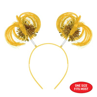 12 Pack Bulk Yellow Ponytail Boppers Headband Spirit & School Fun