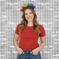 12 Pack Bulk Deluxe Rainbow Disco Ball Headband Fun Party Accessory - view 2