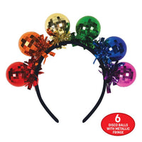 12 Pack Bulk Deluxe Rainbow Disco Ball Headband Fun Party Accessory - view 4