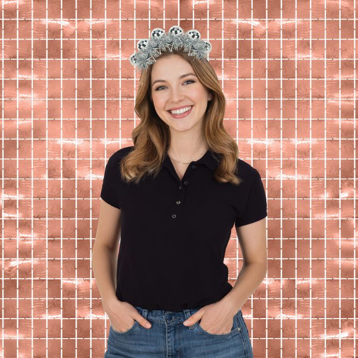 12 Pack Bulk Deluxe Disco Ball Headband Silver Sparkle Party Accessory - view 2