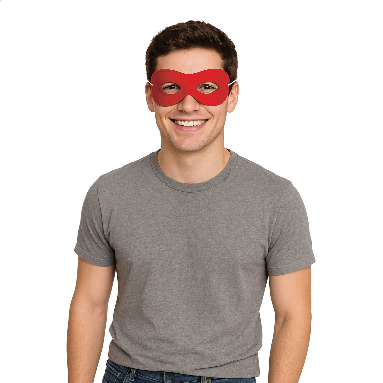 12 Pack Bulk Red Fabric Hero Mask Spirit Colors & Halloween Fun