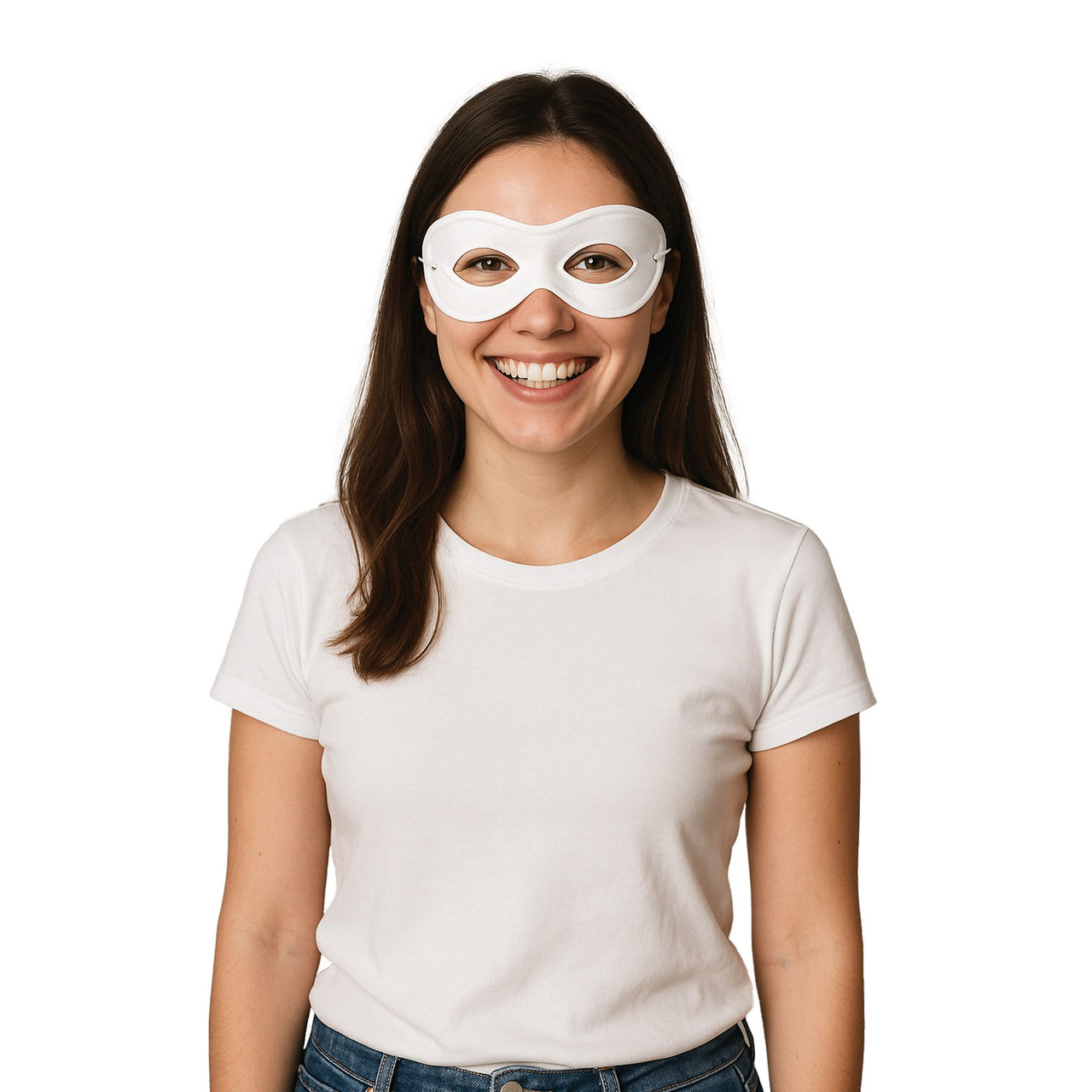 12 Pack Bulk White Fabric Hero Mask Spirit Colors & Halloween Fun