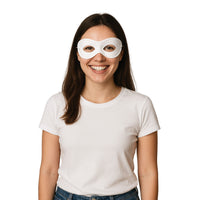 12 Pack Bulk White Fabric Hero Mask Spirit Colors & Halloween Fun