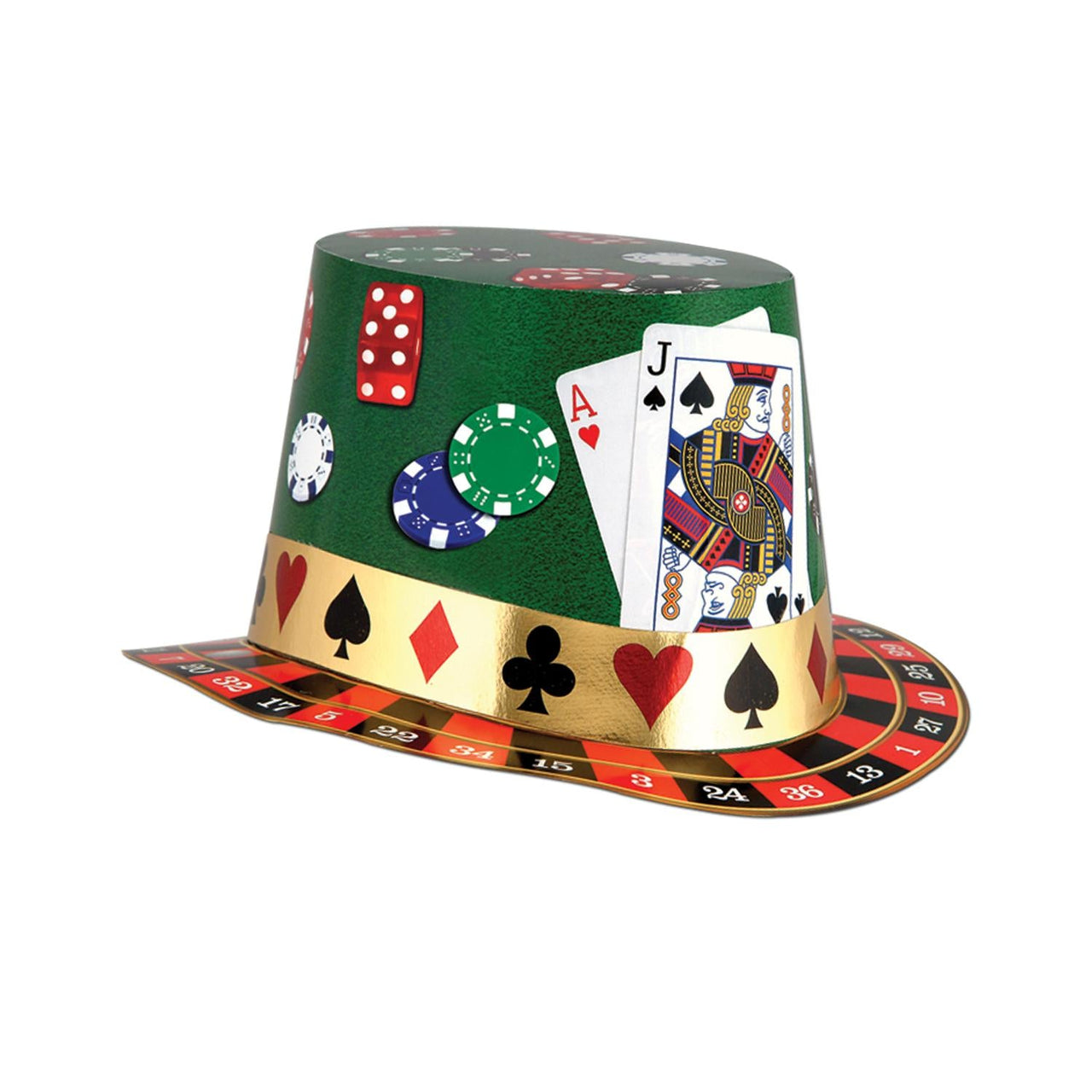 Casino Night Party Hi-Hat - Bulk 25 Pack