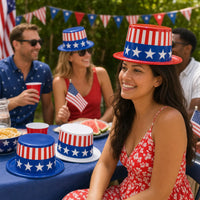 25 Pack Bulk Patriotic Toppers asst red, white, blue