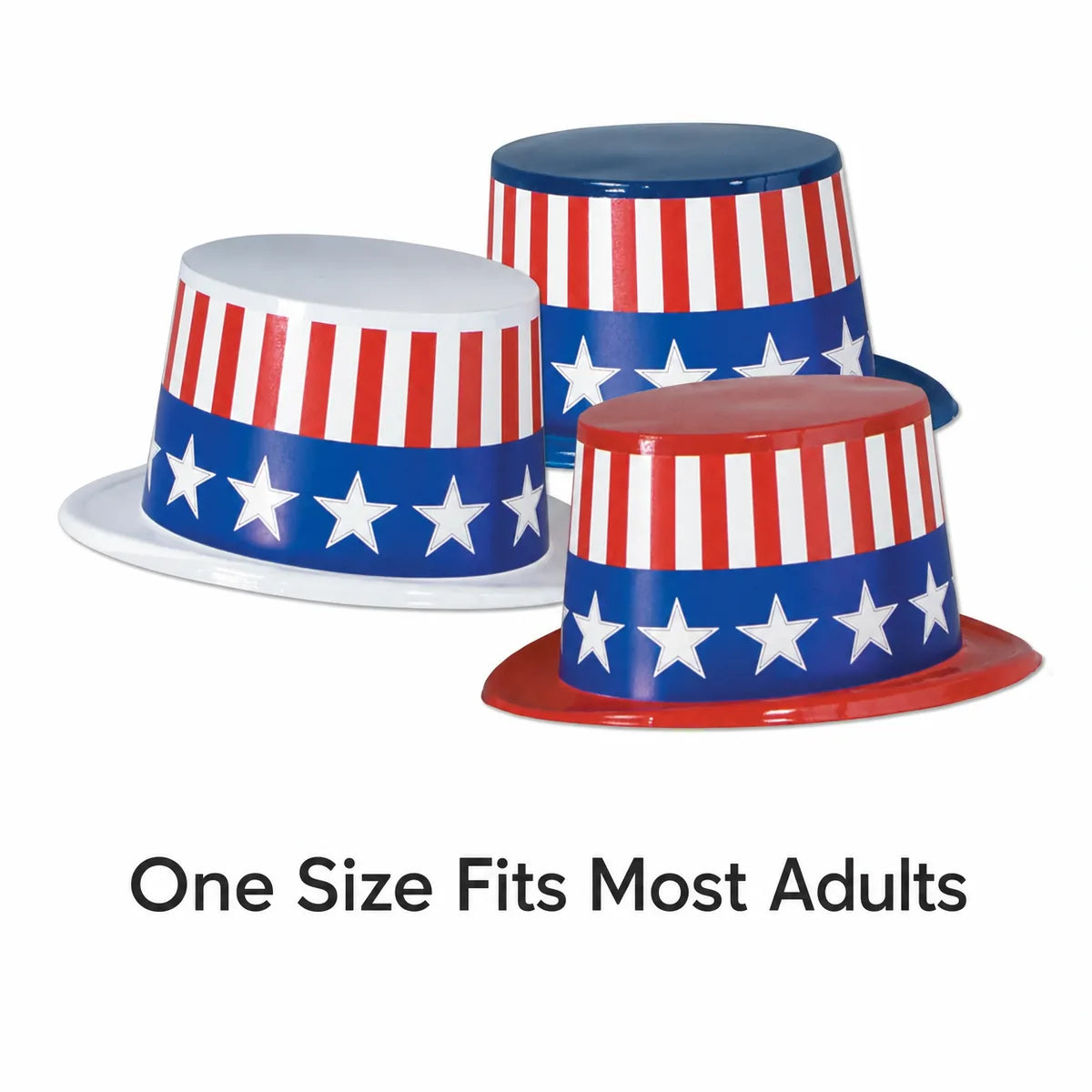 25 Pack Bulk Patriotic Toppers asst red, white, blue
