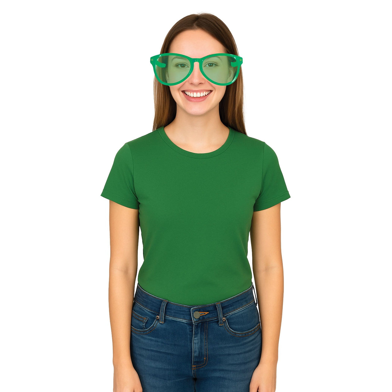 12 Pack Bulk Jumbo Green Novelty Glasses One Size Fits Most