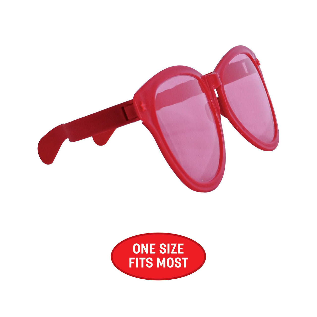 12 Pack Bulk Jumbo Red Novelty Glasses One Size Fits Most