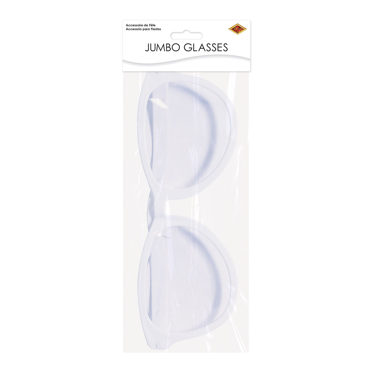 12 Pack Bulk Jumbo White Novelty Glasses One Size Fits Most