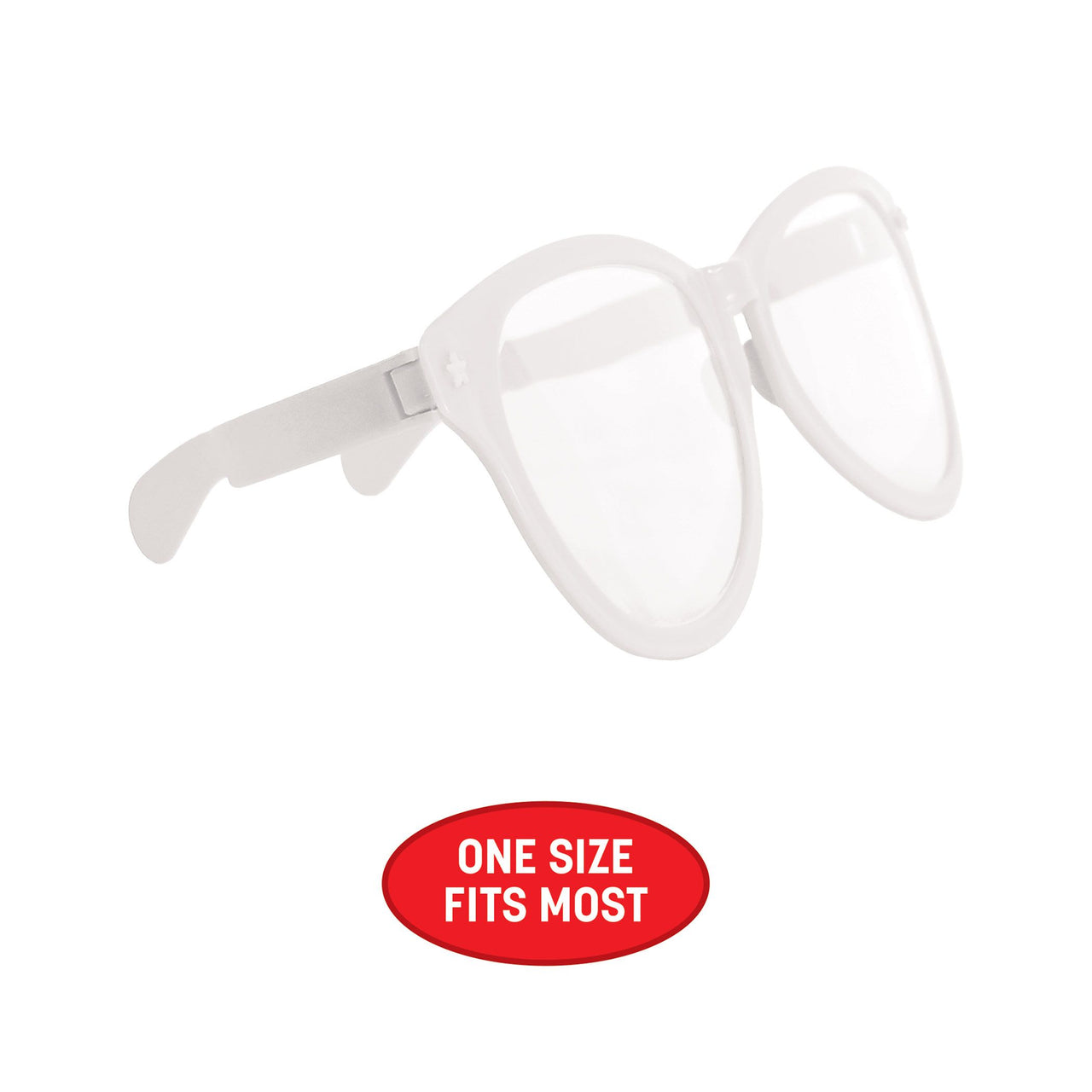 12 Pack Bulk Jumbo White Novelty Glasses One Size Fits Most