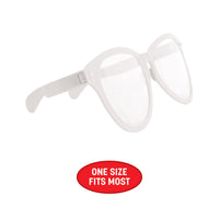 12 Pack Bulk Jumbo White Novelty Glasses One Size Fits Most