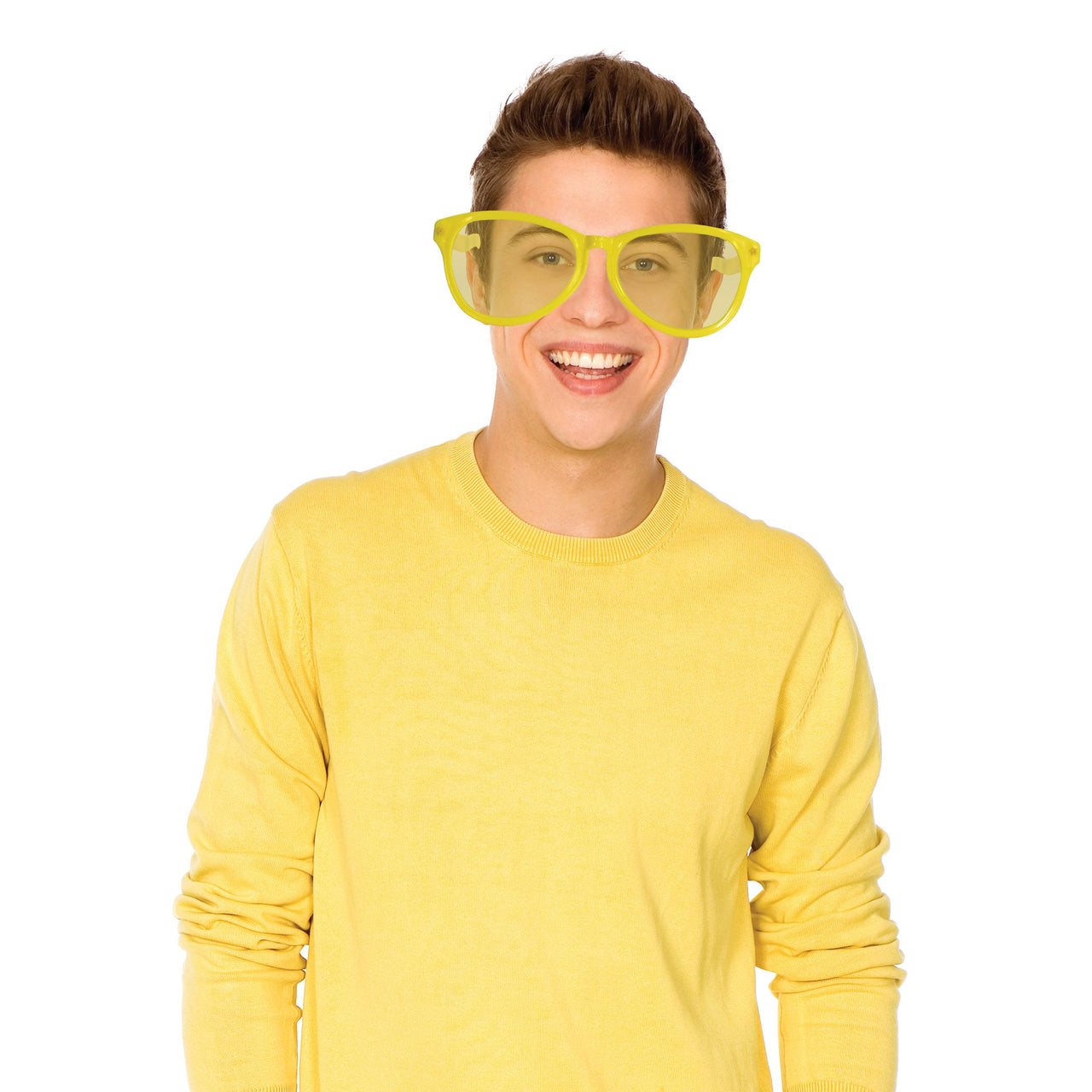 12 Pack Bulk Yellow Jumbo Novelty Glasses One Size Fits Most