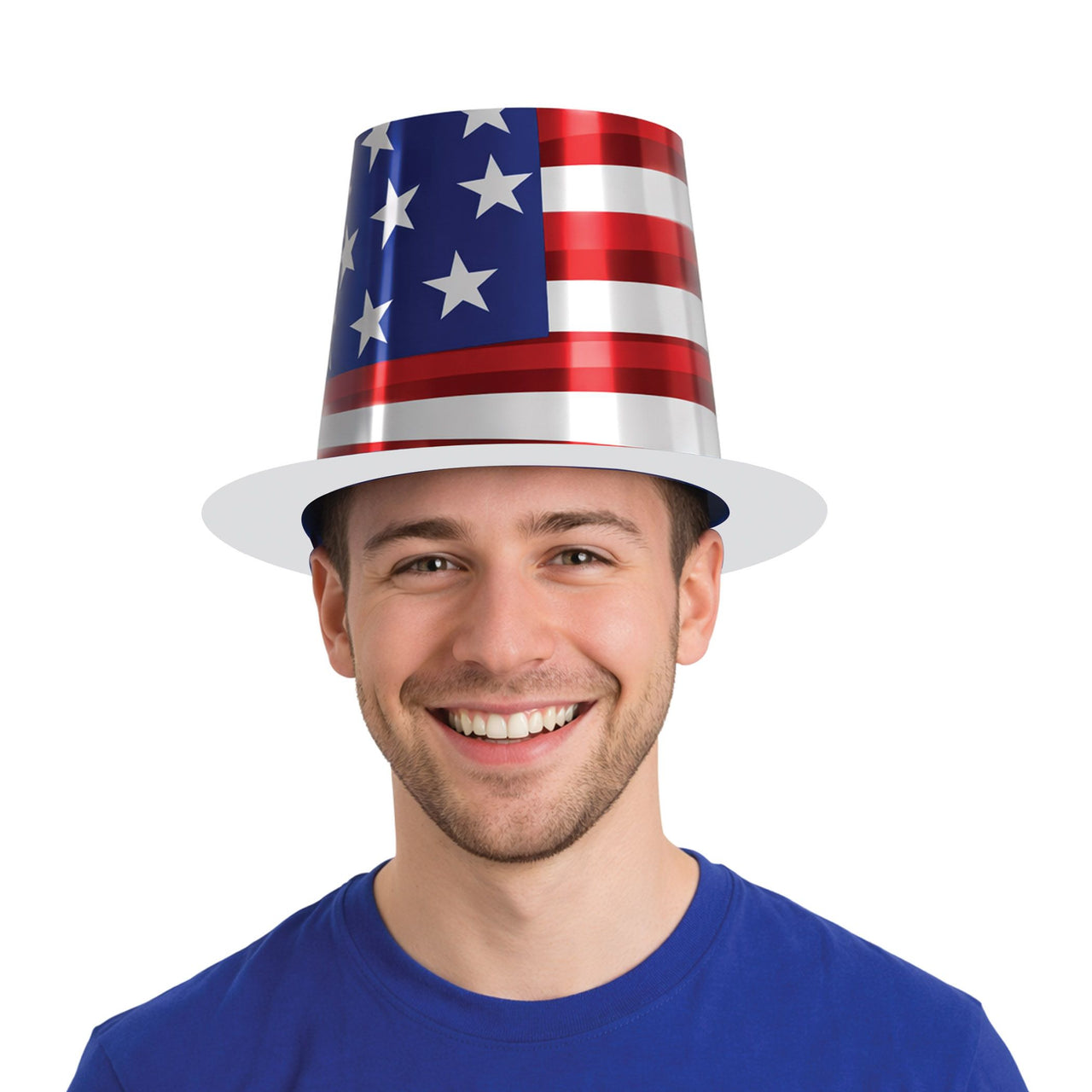 25 Pack Bulk Patriotic Foil Hi-Hat One Size Fits Most