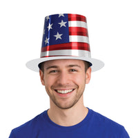 25 Pack Bulk Patriotic Foil Hi-Hat One Size Fits Most