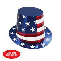 25 Pack Bulk Patriotic Foil Hi-Hat One Size Fits Most