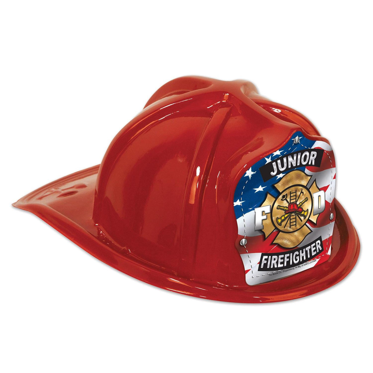Red Plastic Jr Firefighter Hat - Bulk 48 Pack