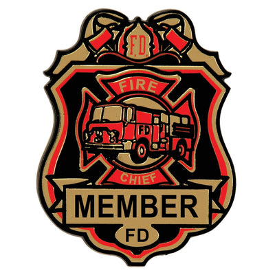 Fire Chief Plastic Badge with Clip - 2.75 inch