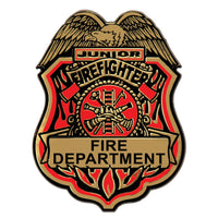 Junior Firefighter Plastic Badge with Clip - 2.75 inch