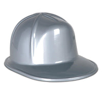 Silver Plastic Costume Construction Helmet - Bulk 48 Pack
