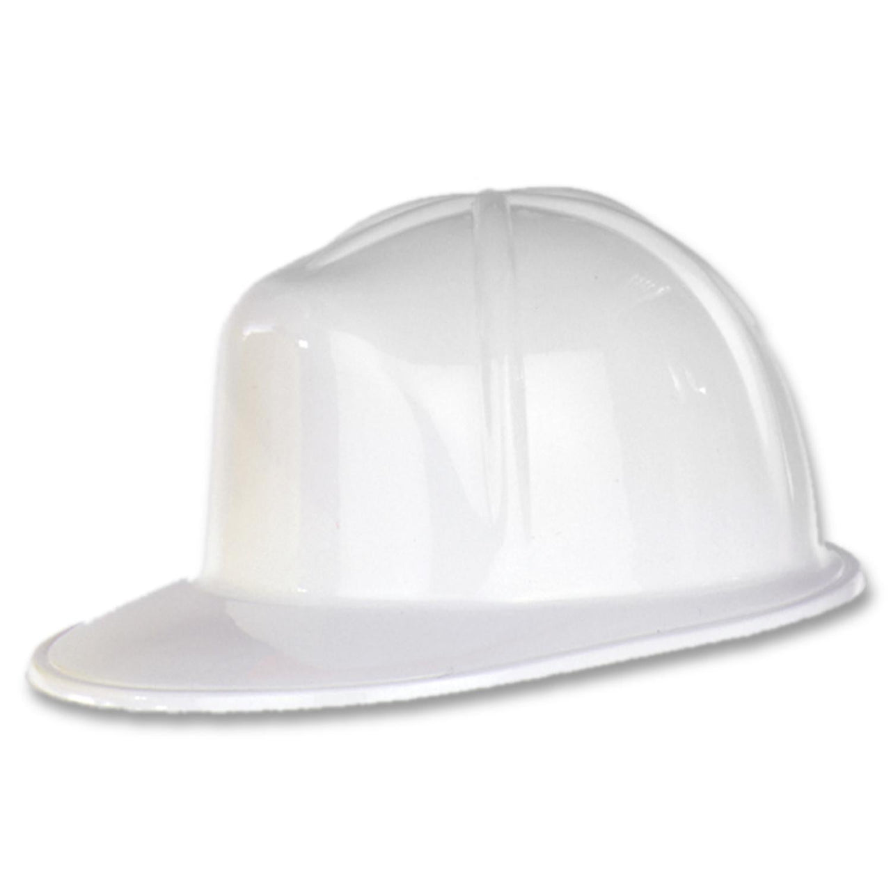 White Plastic Costume Construction Helmet - Bulk 48 Pack