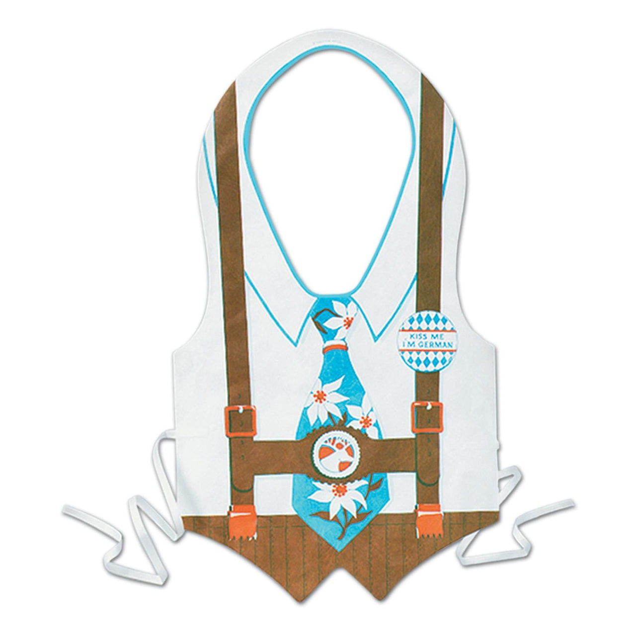 Plastic Oktoberfest Vest- with Blue Tie - Bulk 48 Pack