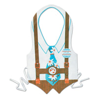 Plastic Oktoberfest Vest- with Blue Tie - Bulk 48 Pack