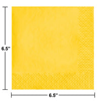 600 pc Bulk School Bus Yellow 2 Ply Luncheon Napkins