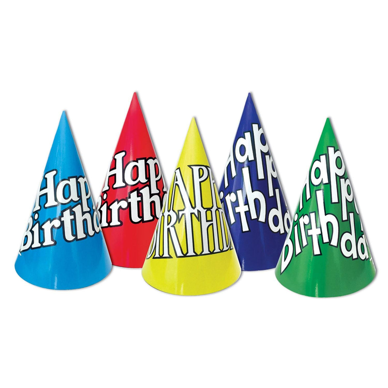 Happy Birthday Party Cone Hat - Bulk 144 Pack