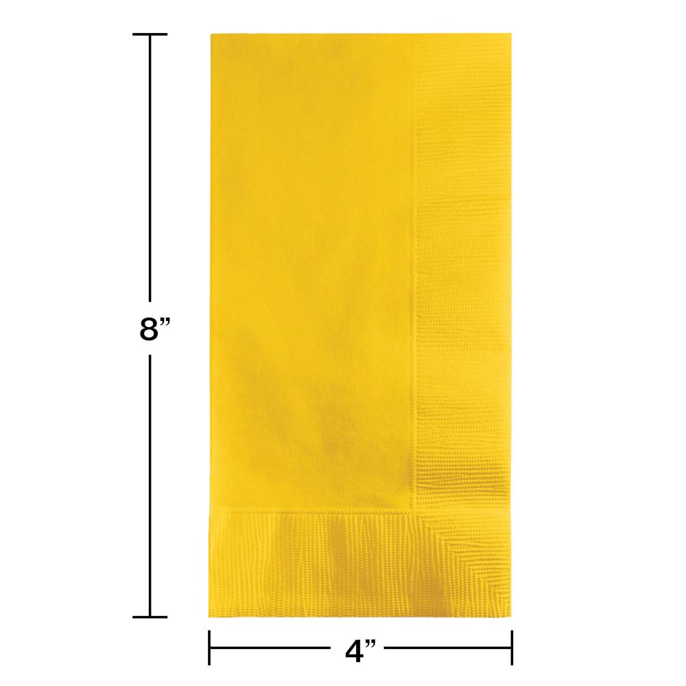 600 pc Bulk School Bus Yellow 2 Ply Dinner Napkins