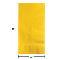 600 pc Bulk School Bus Yellow 2 Ply Dinner Napkins
