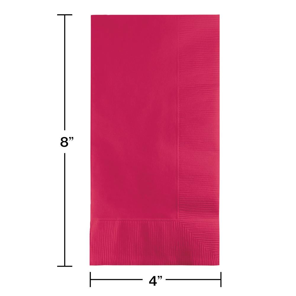 600 pc Bulk Hot Magenta 2 Ply Dinner Napkins
