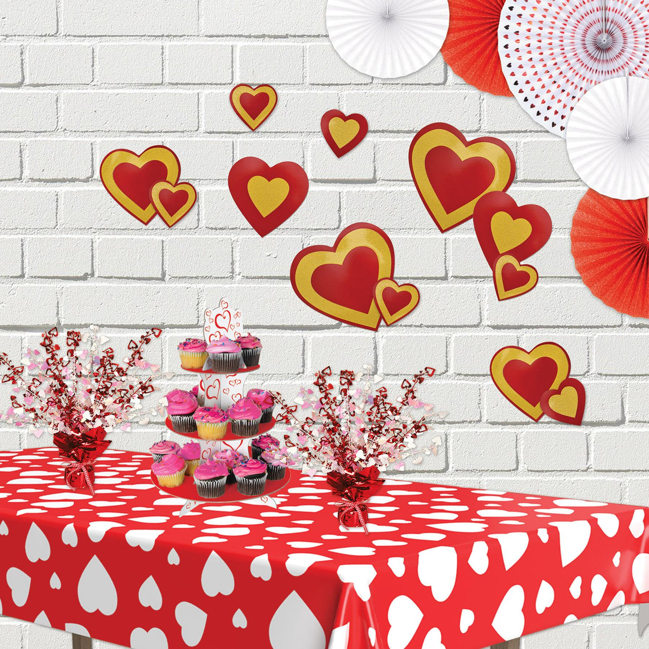 Beistle Glittered Heart Cutouts (12 packs) - Valentines Day Party Decorations, Valentines Day Party Supplies