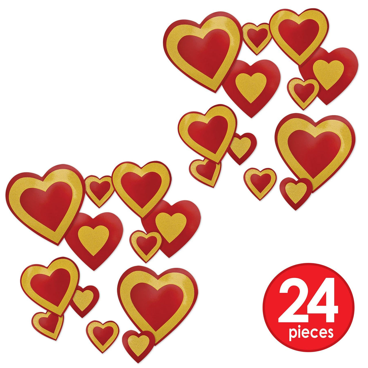 Beistle Glittered Heart Cutouts (12 packs) - Valentines Day Party Decorations, Valentines Day Party Supplies