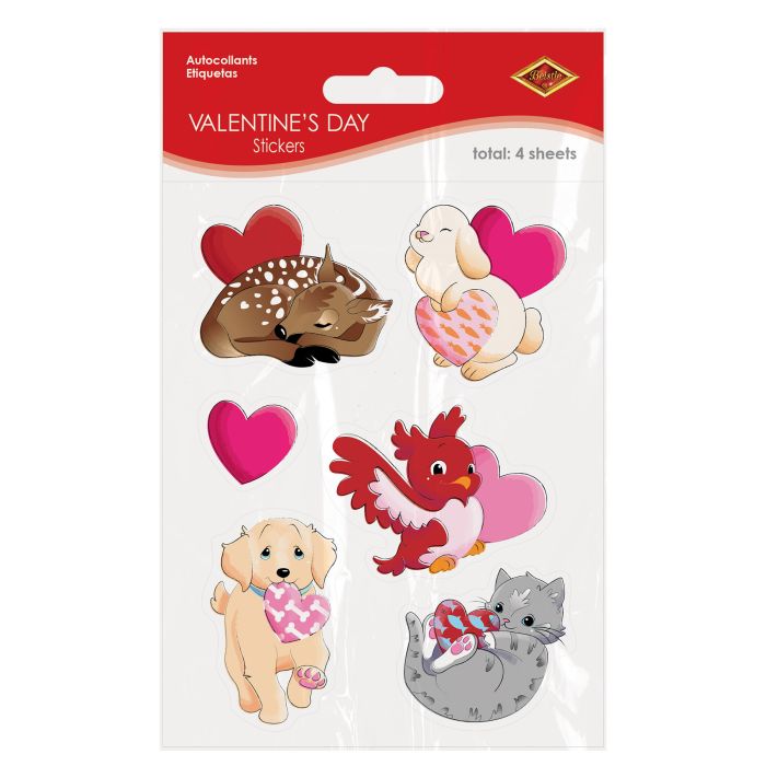 12 Packs Bulk Valentine's Day Stickers 4/Pack