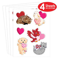 12 Packs Bulk Valentine's Day Stickers 4/Pack