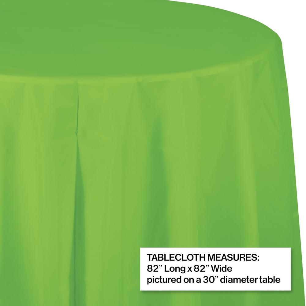 12ct Bulk Fresh Lime Round Plastic Table Covers