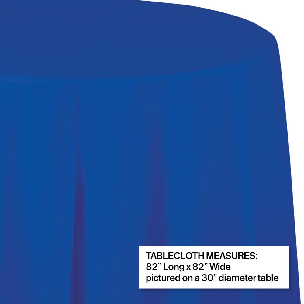 12ct Bulk Cobalt Blue Round Plastic Table Covers