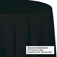 Black Velvet Round Plastic Tablecover, 82