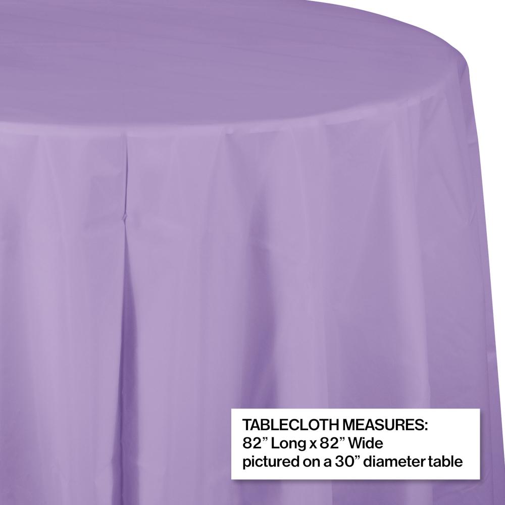 Luscious Lavender Round Plastic Tablecover, 82" Party Decoration