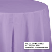 12ct Bulk Luscious Lavender Round Plastic Table Covers