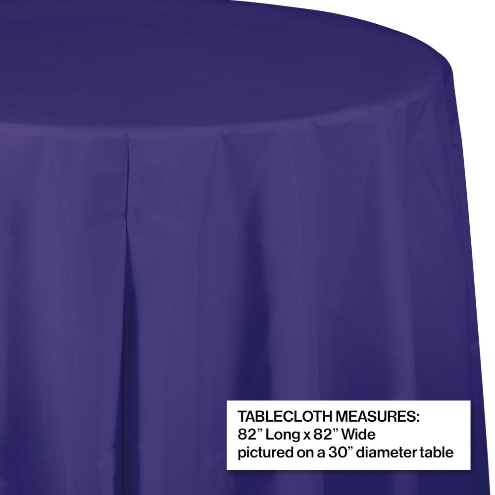 Purple Round Plastic Tablecover, 82" Party Decoration