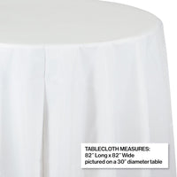 White Round Plastic Tablecover, 82