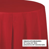 Classic Red Round Plastic Tablecover, 82