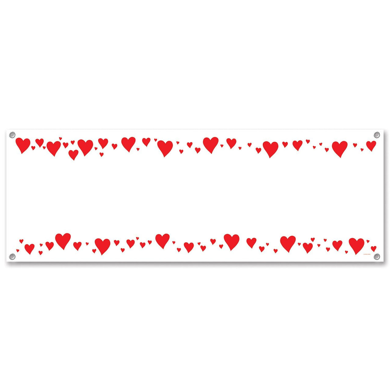 Valentine's Day Hearts Sign Banner - Bulk 12 Pack