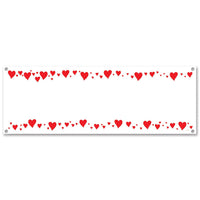 Valentine's Day Hearts Sign Banner - Bulk 12 Pack
