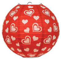 Valentine's Day Heart Paper Lanterns - Bulk 18 Pack